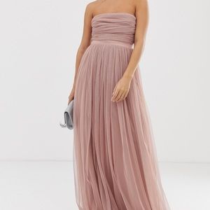 Bandeau dress with tulle